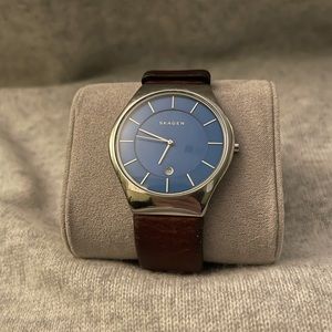 Skagen Watch, Silver, Blue face